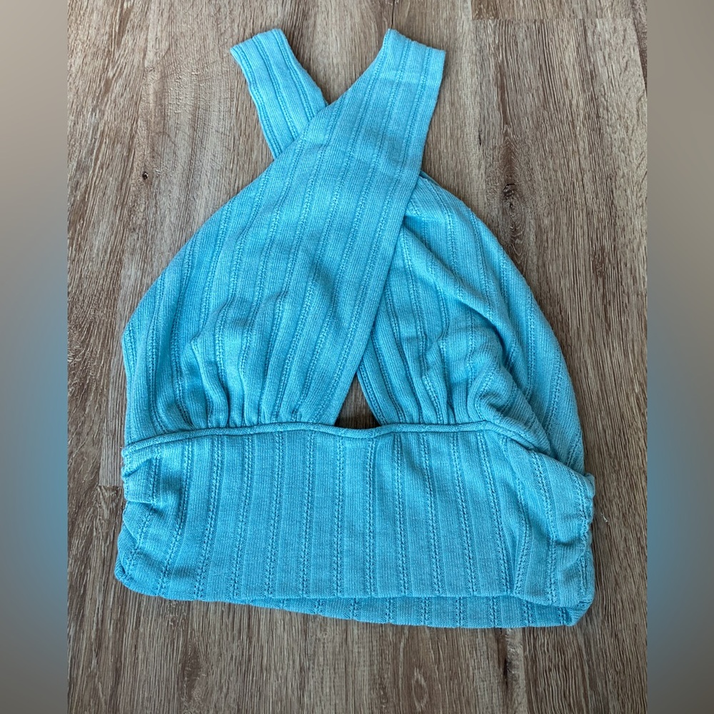 Lulu’s Blue Ribbed Two-Piece Set, Large - Picture 2 of 4